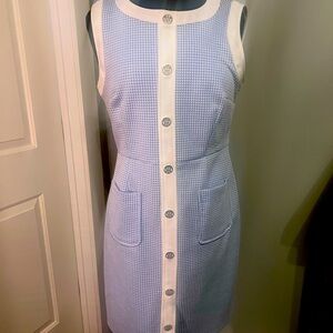Tommy Hilfiger pale blue dress with white piping